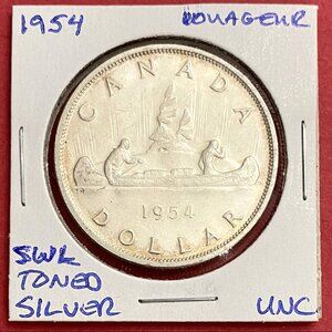 Extraordinary 1954 Canada Uncirculated Silver $1 Dollar Coin!